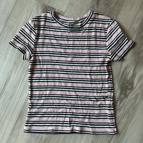 H&M, Art Class Striped Ribbed Short Sleeve Tops Shirts Size Large 10/12 - Picture 3 of 5